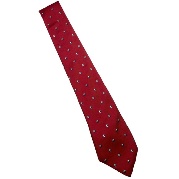 Vintage 80’s Yves Saint Laurent 100% Silk Designer Tie Deep Red Made In USA - Picture 4 of 5